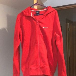 Nike Red hoodie with front zipper